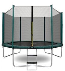 aGa SPORT TOP trampolin 305 cm temno zelene barve + zaščitna mreža + lestev