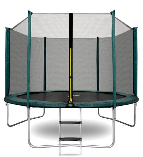 aGa SPORT TOP Trampolin 305 cm Temno zelena + zaščitna mreža + lestev