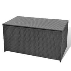 Vidaxl Vrtna skrinja za shranjevanje poli ratan 120x50x60 cm črna