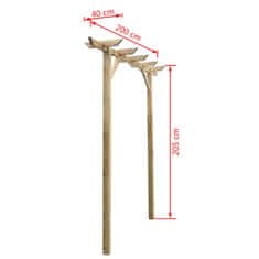 Greatstore Vrtna pergola 200x40x205 cm lesena