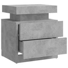 Greatstore Nočna omarica betonsko siva 45x35x52 cm iverna plošča