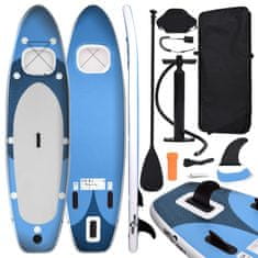 Greatstore Napihljiva SUP deska morsko modre barve 360x81x10 cm