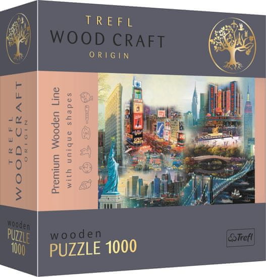 Trefl Wood Craft Origin puzzle Kolaž New York 1000 kosov