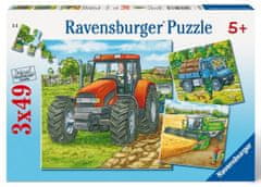 Ravensburger Puzzle Kmetijski stroji 3x49 kosov