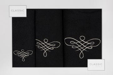 Eurofirany Komplet brisač 3 30X50 cm, 50X90 cm, 70X140 cm črna