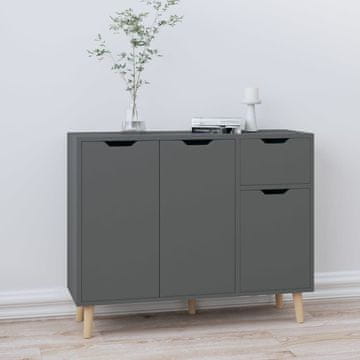 Greatstore Komoda siva 90x30x72 cm iverna plošča