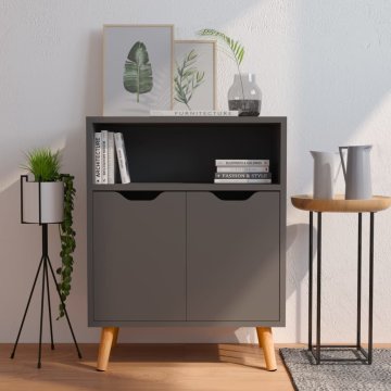 Greatstore Komoda siva 60x30x72 cm iverna plošča