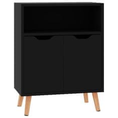 Greatstore Komoda visok sijaj črna 60x30x72 cm iverna plošča