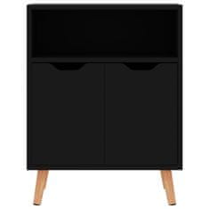 Greatstore Komoda visok sijaj črna 60x30x72 cm iverna plošča