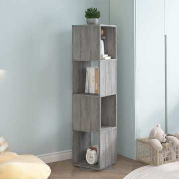 Greatstore Vrtljiva omarica betonsko siva 34,5x34,5x147,5 cm iverna plošča