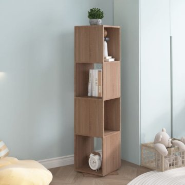 Greatstore Vrtljiva omarica sonoma hrast 34,5x34,5x147,5 cm iverna plošča
