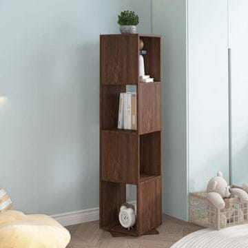 Greatstore Vrtljiva omarica rjavi hrast 34,5x34,5x147,5 cm iverna pl.