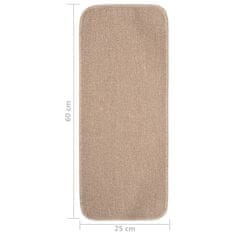 Vidaxl Preproge za stopnice 15 kosov 60x25 cm bež nedrseče
