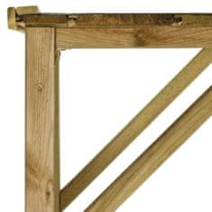 Vidaxl Vrtna lopa za drva in orodje borovina 253x80x170 cm
