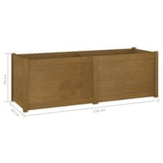 Vidaxl Vrtno cvetlično korito medeno rjavo 150x50x50 cm trdna borovina