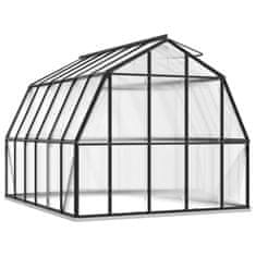 shumee Rastlinjak z okvirjem antraciten 9,98 m² aluminij