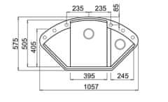 Elleci enojni umivalnik EASY CORNER G48