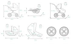Babylux Margaret Gold Grey Flex | 4v1 Kombinirani Voziček kompleti | Otroški voziček + Carrycot + Avtosedežem + ISOFIX