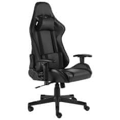 Greatstore Vrtljiv gaming stol črn PVC