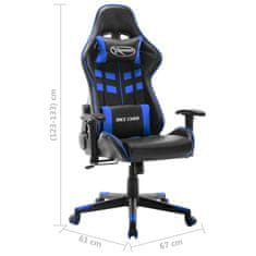 Greatstore Gaming stol črno in modro umetno usnje