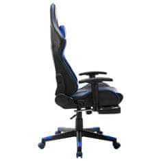 shumee Gaming stol z oporo za noge črno in modro umetno usnje