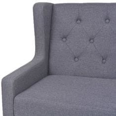 Vidaxl Komplet kavčev 2 kosa iz blaga sive barve