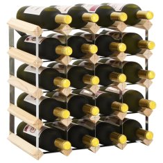 Vidaxl Stojalo za vino za 20 steklenic trdna borovina