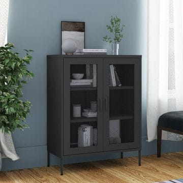 Vidaxl vidaXL Omarica, antracitna, 80x35x101,5 cm, jeklo