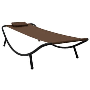 Vidaxl Vrtni ležalnik rjav 200x90 cm iz jekla
