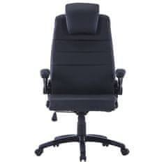 Greatstore Črni Vrtljivi Stol iz Umetnega Usnja Nastavljivi