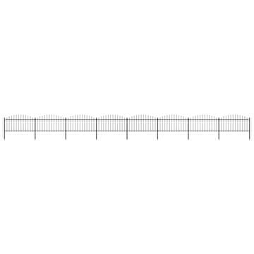 Vidaxl Vrtna ograja s suličastim vrhom jeklo 1339x150 cm črne barve