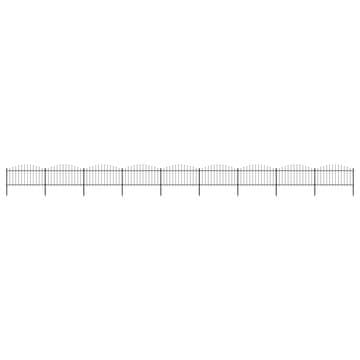 Vidaxl Vrtna ograja s suličastim vrhom jeklo 1506x150 cm črna