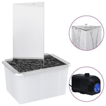 Vidaxl Vrtna fontana s črpalko nerjaveče jeklo 76 cm trikotna