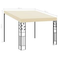 Vidaxl Paviljon za namestitev na steno 3x3x2,5 m krem