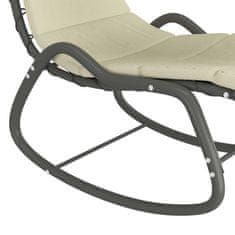 Vidaxl Vrtni gugalnik krem 160x80x195 cm blago