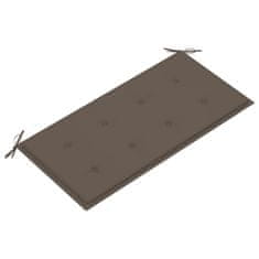 Vidaxl Vrtna klop s taupe blazino 112 cm trdna tikovina