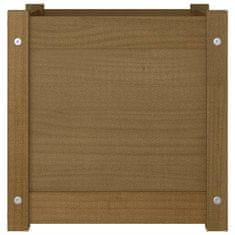 Vidaxl Vrtno cvetlično korito medeno rjavo 40x40x40 cm trdna borovina