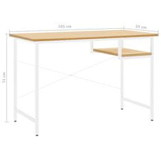 Vidaxl Računalniška miza bela in sv. hrast 105x55x72 cm MDF in kovina