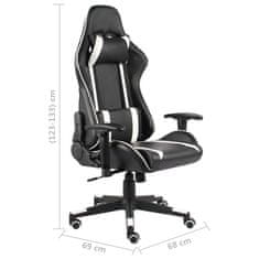 Greatstore Vrtljiv gaming stol bel PVC