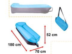 Volino Napihljiva vreča za sprostitev Iko Lazy Bag 185x70 cm - modra/črna