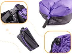 Ikonka Lazy BAG SOFA zračna postelja črna in vijolična 185x70cm
