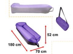 Volino Napihljiva vreča za sprostitev Iko Lazy Bag 185x70 cm - vijoličasta/črna
