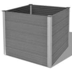 Vidaxl Visoka greda WPC 100x100x91 cm siva