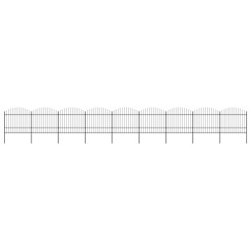 Vidaxl Vrtna ograja s suličastim vrhom jeklo 1506x175 cm črna
