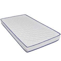 Vidaxl Postelja z vzmetnico iz sp. pene belo umetno usnje 140x200 cm