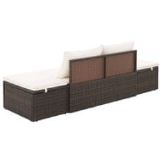 Vidaxl Vrtna postelja poli ratan 195x60 cm rjava