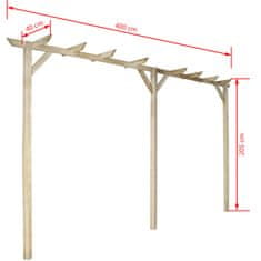Vidaxl Vrtna pergola 400x40x205 cm lesena