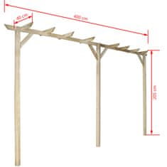 shumee Vrtna pergola 400x40x205 cm lesena