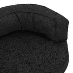 Greatstore Ergonomska pasja postelja 75x53 cm videz platna flis črna
