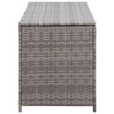 Vidaxl Vrtna škatla za shranjevanje siva 150x50x60 cm poli ratan